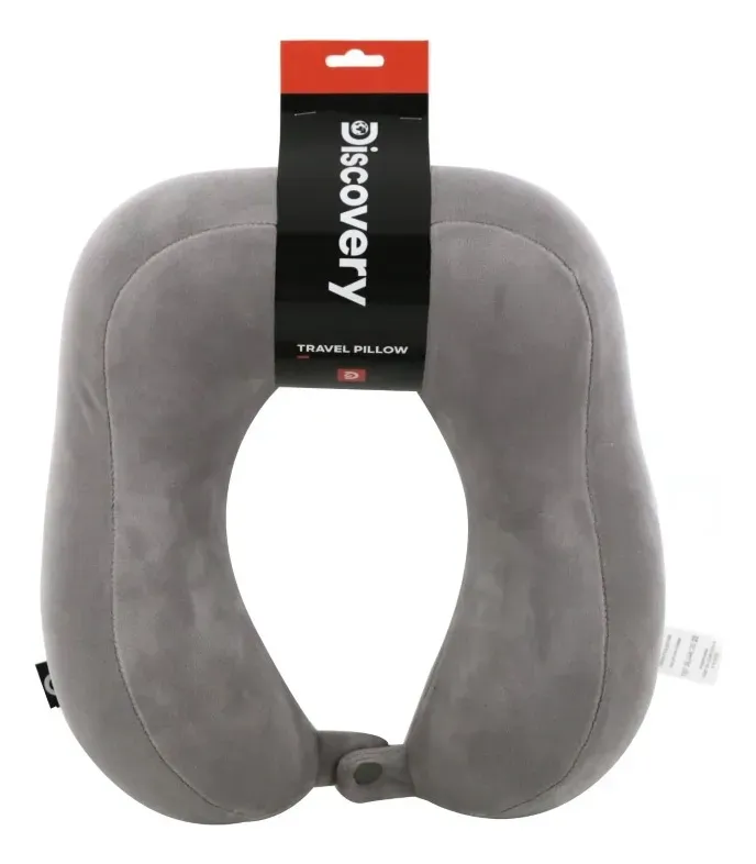 Almohada De Viaje Inteligente Discovery Memoria Viaje Avion Color Gris Diseño de la tela Liso
